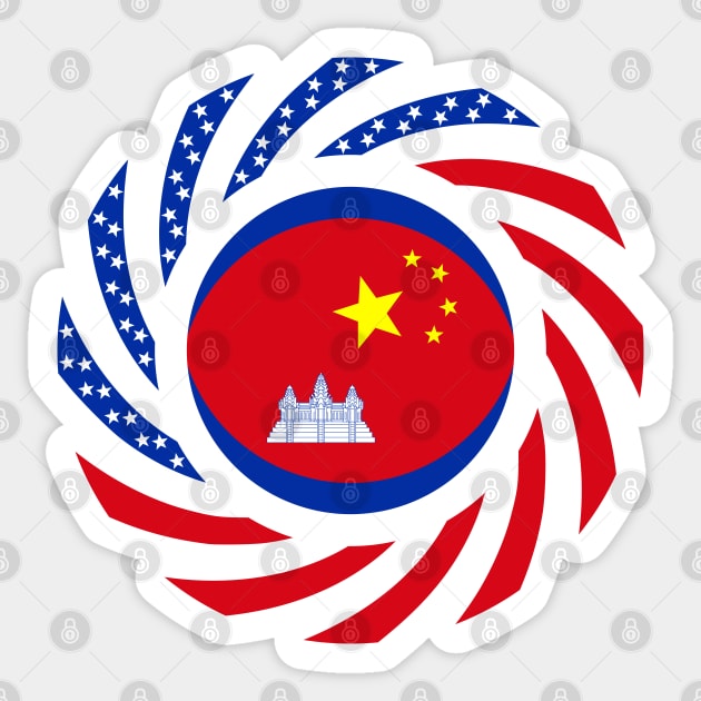 Chinese Cambodian American Multinational Patriot Flag Series Sticker by Village Values